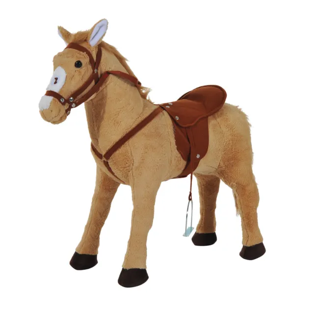 HOMCOM Children Standing Horse Plush Soft Ride On Toy Pony Kids Cuddly Game Play