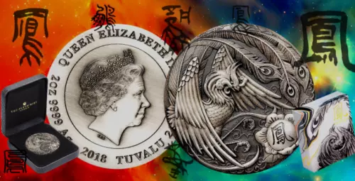 2018 $2 Phoenix 2oz Silver High Relief Antiqued Coin by Perth Mint ONLY 1,000