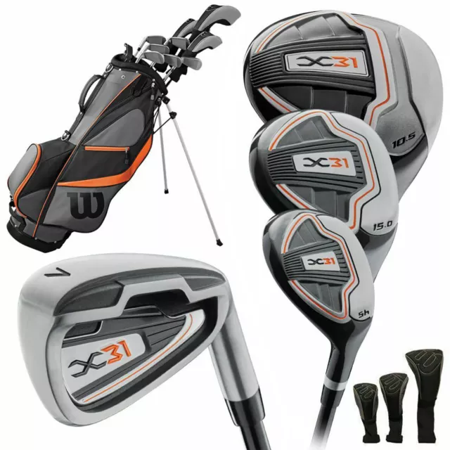 2024 Wilson Herren X31 Golf 11-teiliges Set Komplettpaket Schläger Standtasche