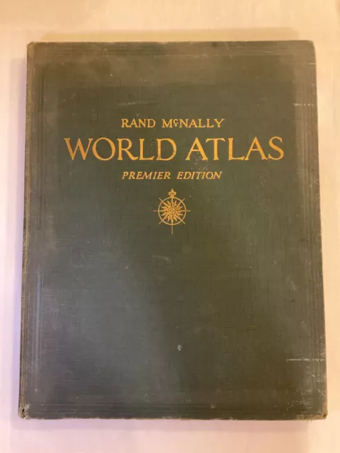 PALESTINE MAP Vintage 1938 Rand McNally World Atlas Premier Hardcover Maps