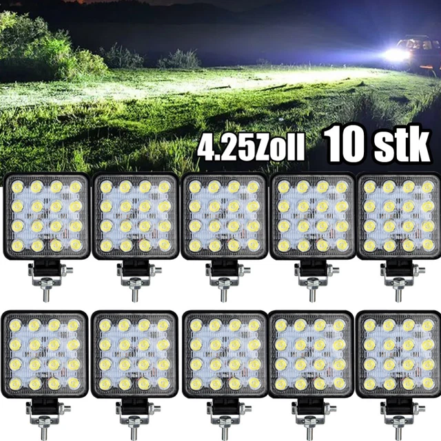 10x 48W LED Arbeitscheinwerfer SUV LKW Offroad Strahler Bagger Flutlicht 12V 24V