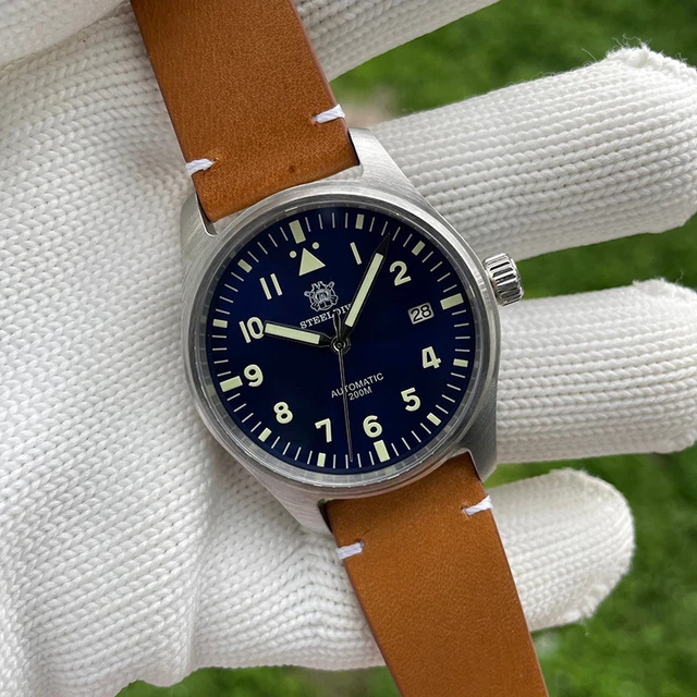 STEELDIVE MENS PILOT Watches Automatic Watch 20ATM BGW9 Luminous NH35