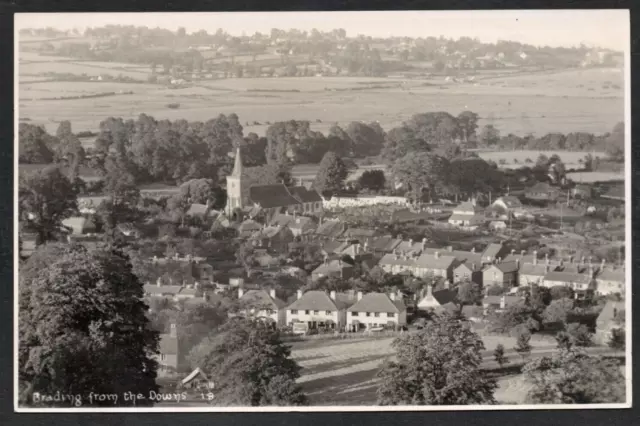 Postcard Brading Isle of Wight village overview from the Downs posted 1948 RP