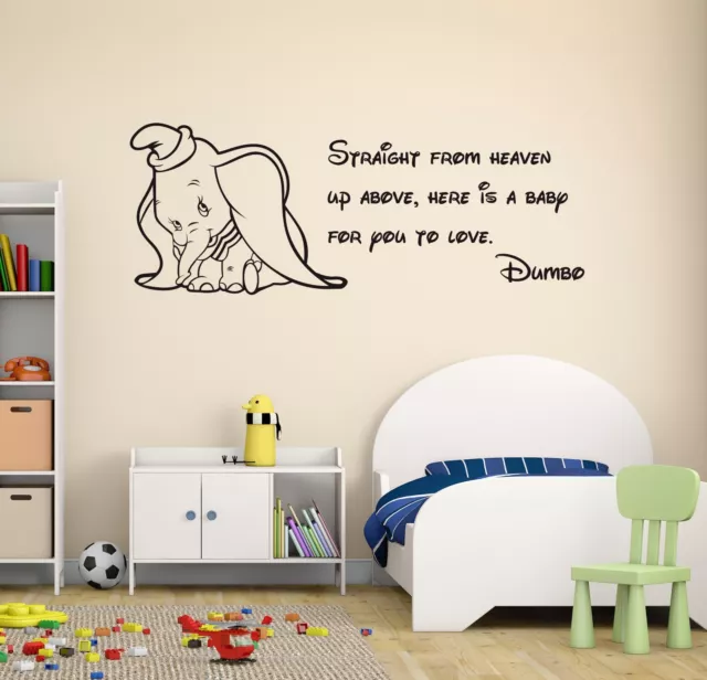 Dumbo Quote Wall Decal Disney Elephant Nursery Decor Art Mural Vinyl Sticker