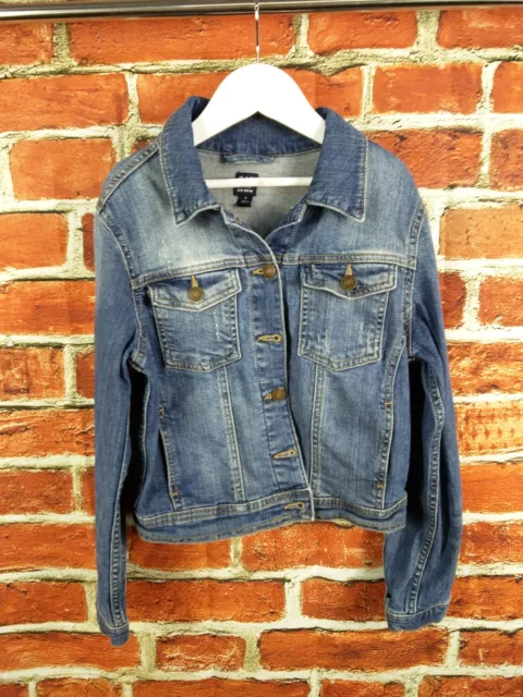 Girls Xl Extra Large Gap Jacket Coat Denim Cotton Short Button Blue Casual 152Cm