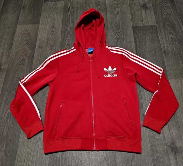 Adidas ' Hooded ' Jacket - Mens Medium  - Red - Excellent Condition