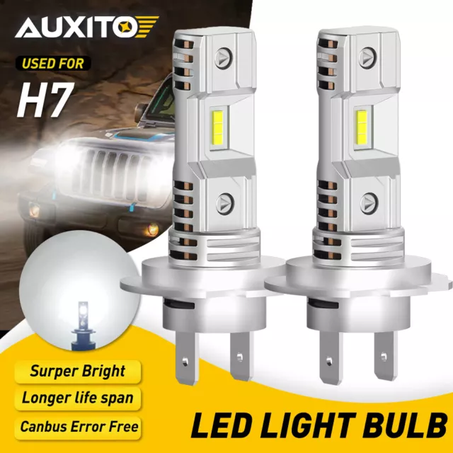 2x H7 LED Headlight Bulb Kit High or Low Beam 24000LM Super Bright White 6500K