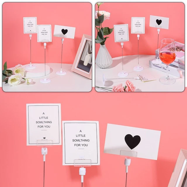 Escritorio Decoración Lugar Tarjeta Mesa Números Soporte Fotos Clips Abrazaderas Soporte