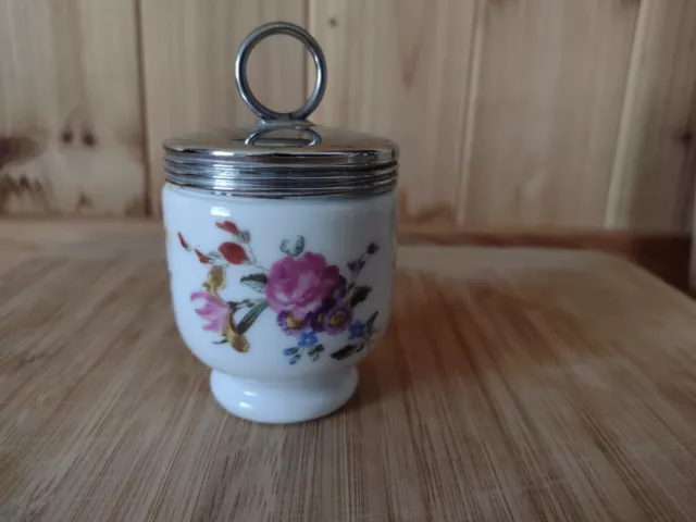 Rose /  Floral Pre-owned royal Worcester egg coddler porcelain made England