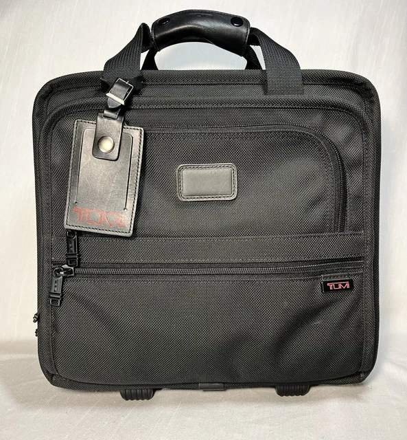 TUMI Alpha Rolling Laptop Briefcase Bag Black Ballistic Nylon Luggage 2214D3
