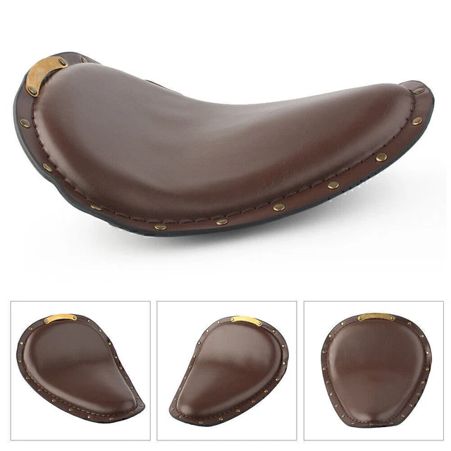 Motorcycle Solo Driver Seat Cowl Brown Fit Harley Chopper Curious Bobber Custom