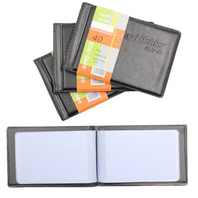 PU Leather Business Men Women ID Credit Card Holder Book Case Bag Badge Holder @