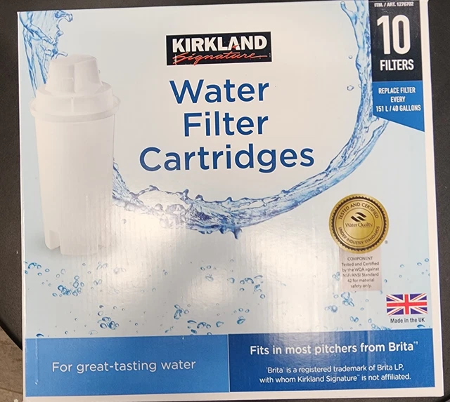 KIRKLAND SIGNATURE WATER Filter Cartridge, 10pack Fits most Brita