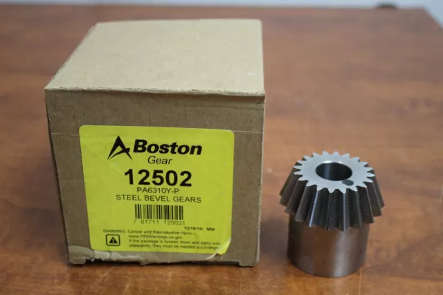 BOSTON GEAR PA6310Y-P, 12502 Finished Bore Steel Bevel Gear