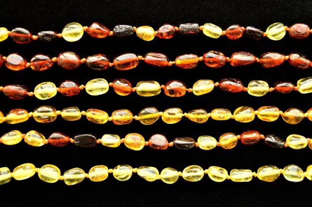 Natural Baltic Amber Necklace for Adults Oval Beads 16-27.5 inch 12 Colors