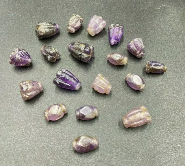 Ancient Bagan Period South East Asian Antique Amethyst Amulet Jewelry Bead Burma
