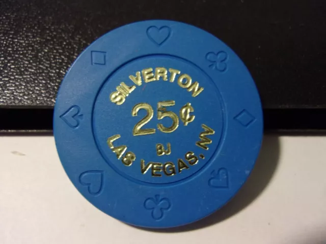 SILVERTON HOTEL CASINO 25¢ hotel casino gaming poker chip - Las Vegas, NV