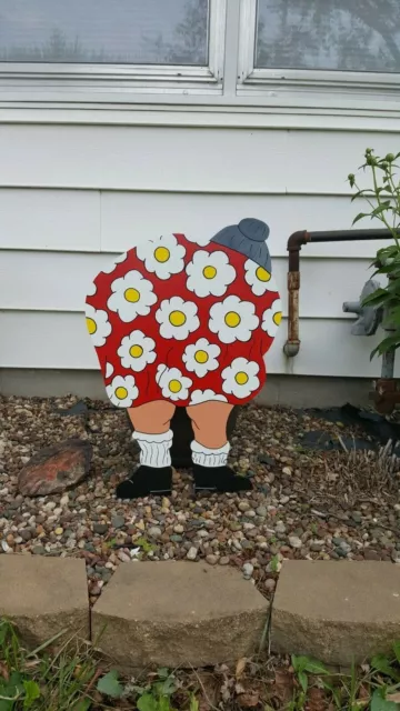 Old Lady Bent Over Gardening Yard Art Decoration-small size