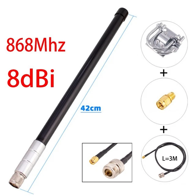 8dBi 915MHz Optimised Tuned Hélium Omni Fibre de Verre Aerial Antenne 868MHz