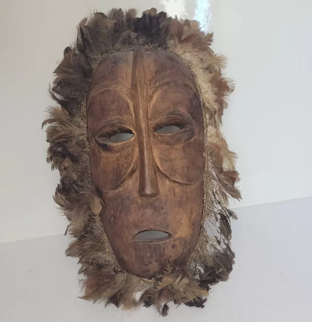 Antique Mali Senufo Wood Feather Mask Primitive African Tribal Ethnographic Art