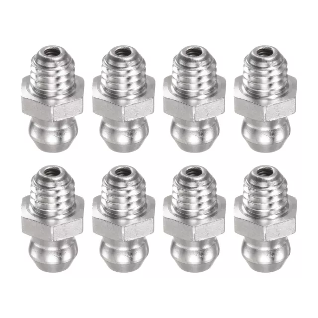 8pcs 304 Stainless Steel Straight Hydraulic Grease Fitting M6x1 Thread