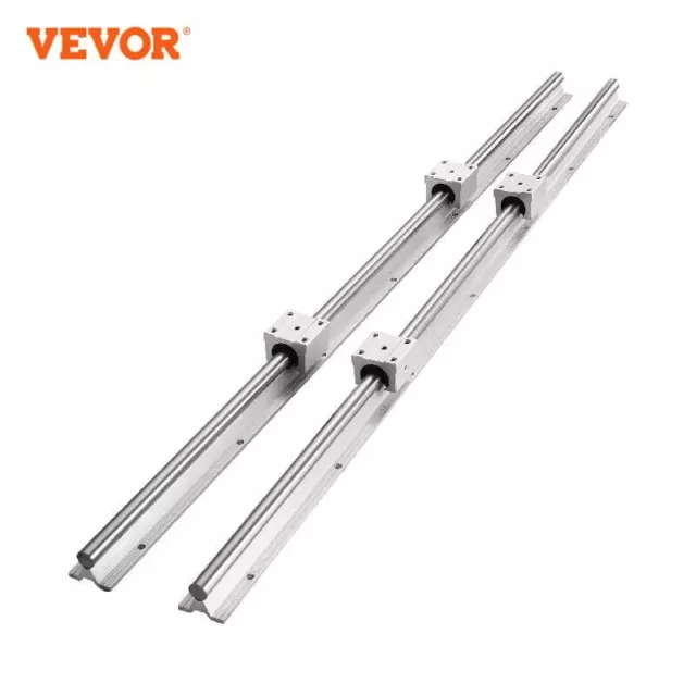 2PCS Linear Guide Rails 800-2200mm & 4PCS UU Bearing Blocks Smooth Motion