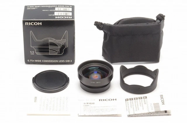 "Top Mint" Ricoh GW-3 0.75x Wide Angle Conversion Lens From Japan 821A