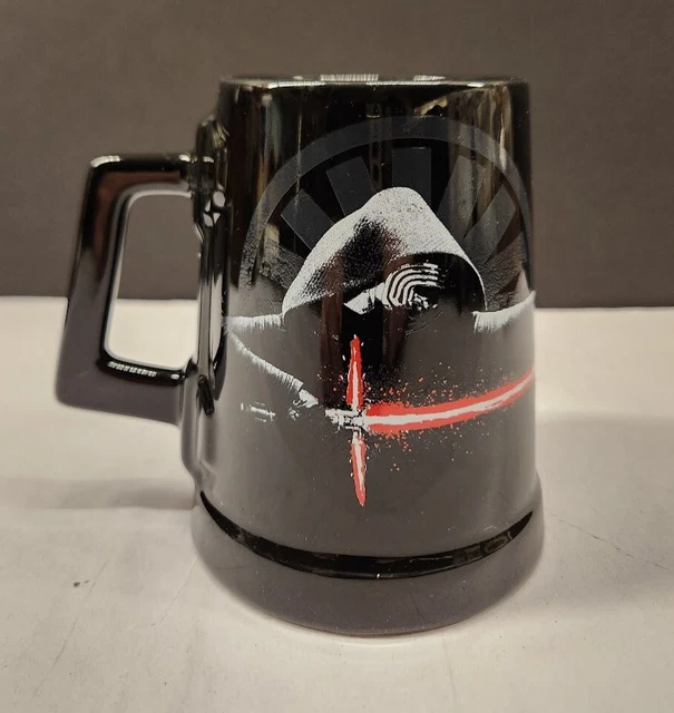 Disney Store Kylo Ren Star Wars Black Ceramic Coffee Mug Angled 16 oz LucasFilms