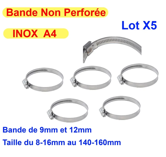 Lot De 6 Colliers De Serrage En Acier Inoxydable - Largeur De Bande 20 Mm, Diamètre 40-43 Mm