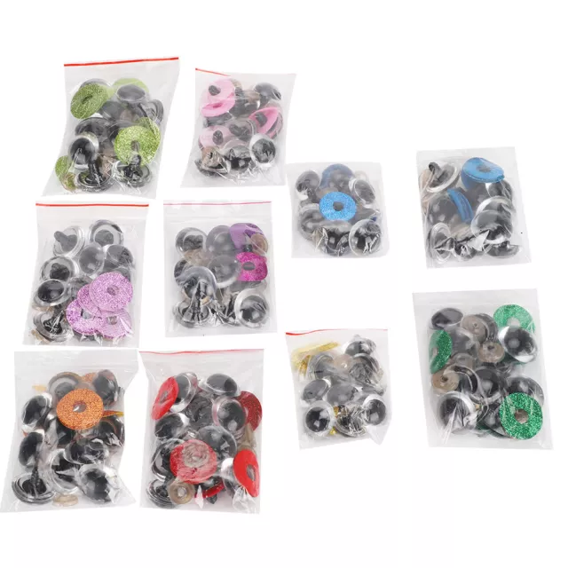 100 Set Sicherheitsaugen Puppenaugen 20mm Kunststoff Teddybär Augen Mit Glitzer