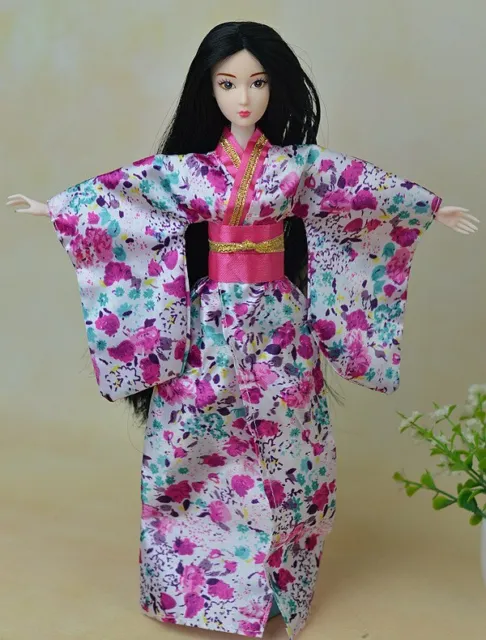 Handmade Fashion Doll Clothes Outfit Japanese Kimono Dress For 11.5in. Doll 1/6 7