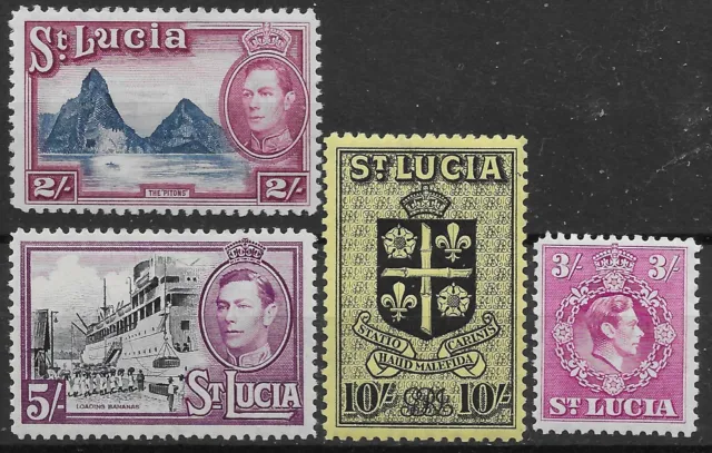 ST. LUCIA  1938 High values LM c £68