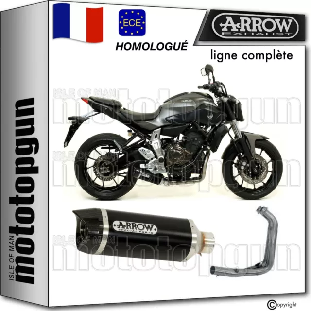 Arrow Ligne Complete Hom Nocat Bas Thunder Alu Noir C Yamaha Mt07 Mt 07 2020 20