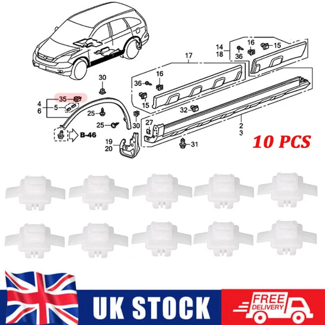 We Chose The Best 20 X Honda Civic Crv Wheel Arch Moulding Trim Fastener Clips In The UK - 4 - Foto 11