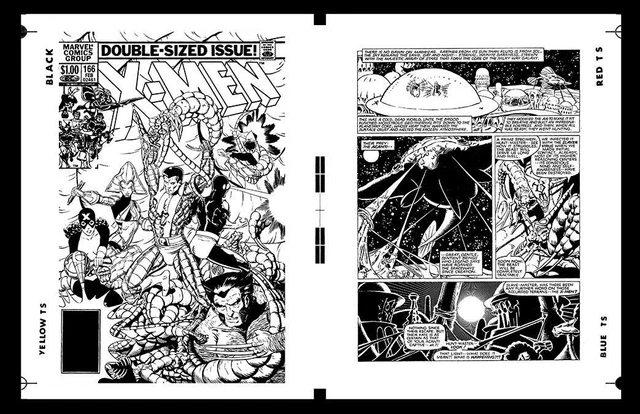 Paul Smith X-Men #166 Cover & Pg 1 Rare Large Production Art