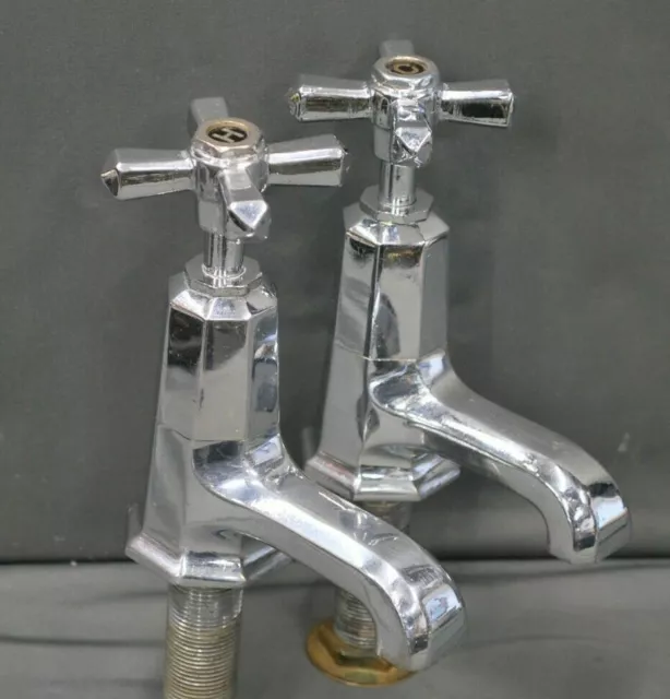 Chrome Bath Taps Art Deco Bathroom Taps Reclaimed & Fully Refurbed Bath Taps