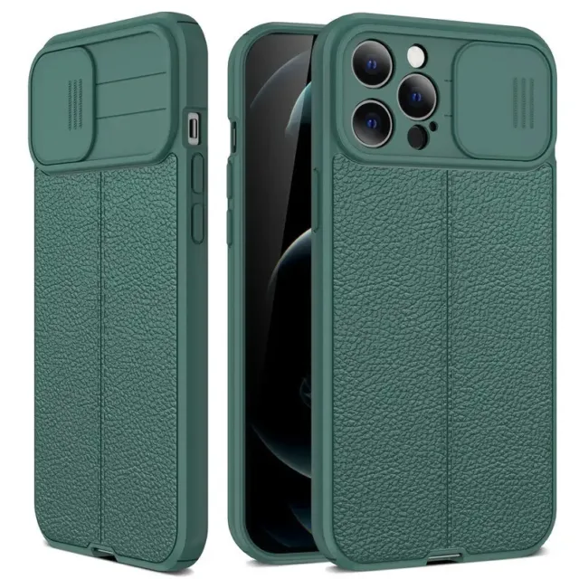 Green Case Slide Lens Cover Camera Protector Case For Apple iPhone 13 Pro Max