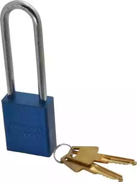 American Lock Keyed Alike Lockout Padlock 3" Shackle Clearance, 1/4" Shackle ...