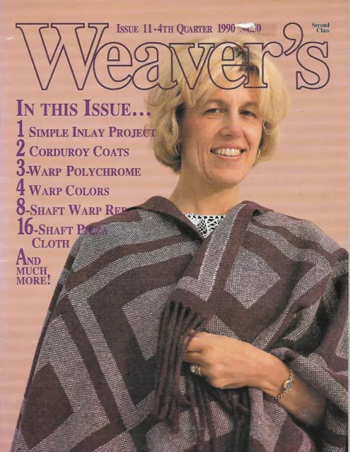 Weaver's Magazine # 11 4to trimestre 1990 incrustación simple, urdimbre policromada, pana