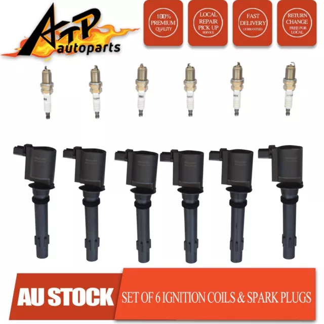 Ignition Coil and Spark plugs for ford FALCON XR6 FAIRLANE BA BF TERRITORY SX SY