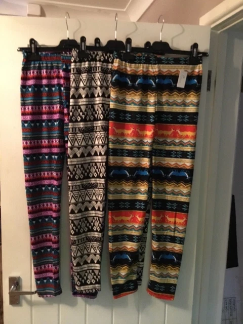 Leggings Aztechi Flirt Designer Donna Ragazze Leggings Morbidi Taglia 8-10 Regalo