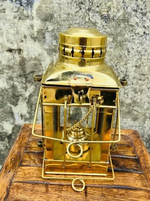 Vintage MARINE CARGO LIGHT 3954 GR BRITAIN 1939 Lamp Brass Ship Carriage Lantern 2