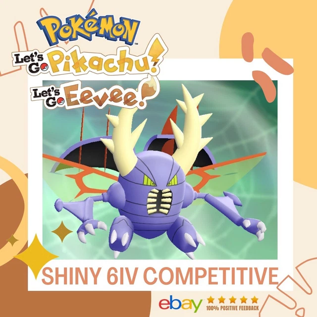 MEGA PINSIR SHINY Pokemon Let's Go Pikachu Eevee Battle 6 IV
