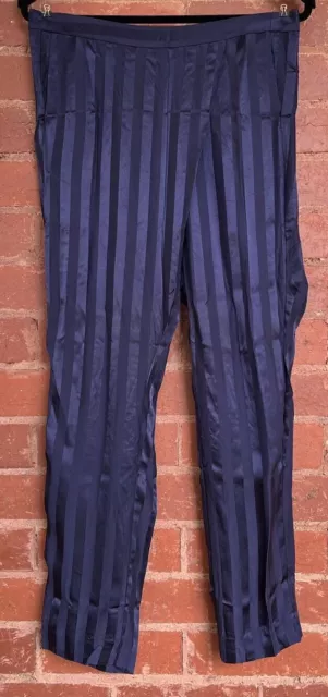 Michelle Mason 100% silk navy slim leg pant. Size US 8 (AU 12).