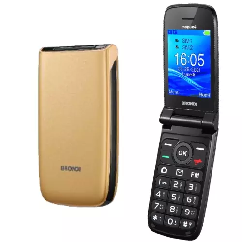 Brondi Magnum 4  Telefono Cellulare Maxi Display, Tastiera GRANDE 1.3 MP, GOLD