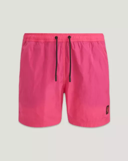 Belstaff Clipper Shimmer Shell Swim Shorts In Fuchsia Pink Medium Rrp £120