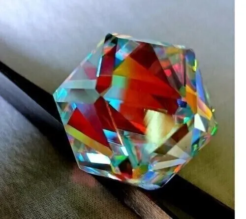 GIE AAA+Certified 130 Ct Natural Fancy Cut Rainbow Color Mystic Quartz Gemstone