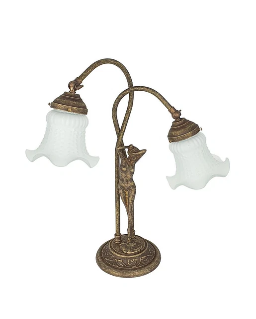 Dekorative Tischlampe aus Messing Glas verstellbar Klassisch Tischleuchte DONNE