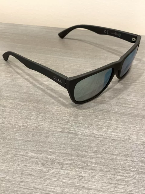 Zeal Optics Matte Black Carson Polarized Sunglasses Ellume Horizon Blue