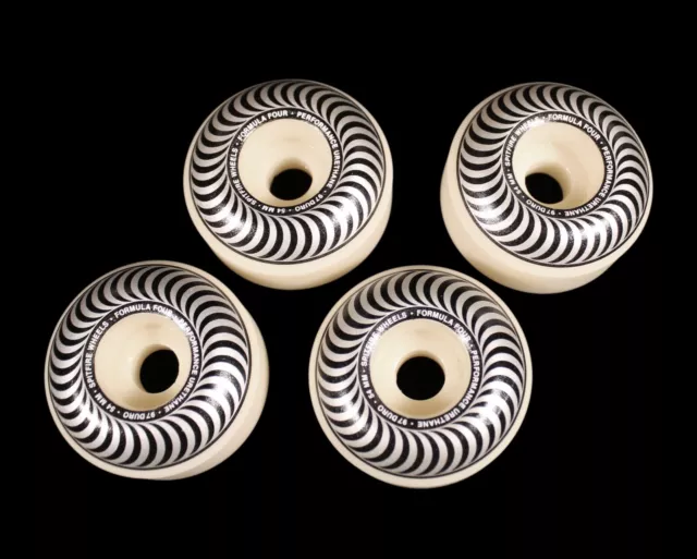 4 Spitfire Skateboard Wheels 54 Mm 97 Duro Formula Four Black Silver Swirl New